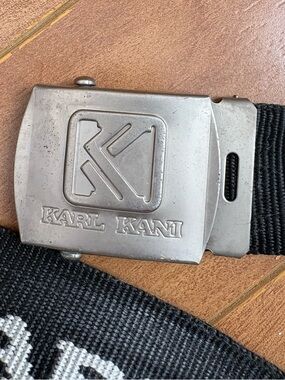 Karl Kani Silver Logo Buckle Black Webbing Belt